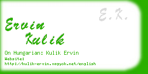 ervin kulik business card